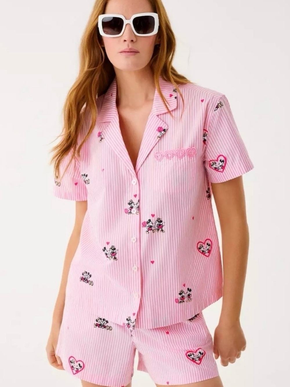 Lilly Pulitzer Pink Striped Minnie Mouse Short Pajama Set